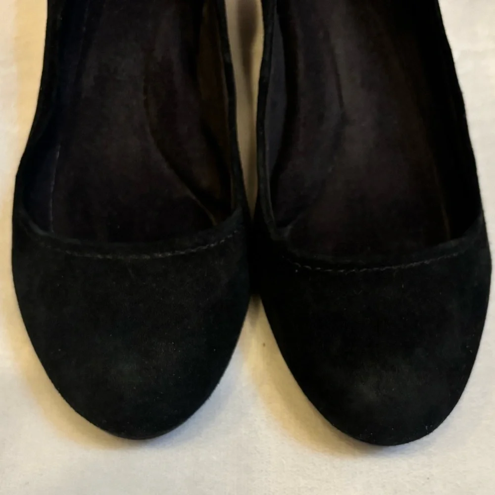 Giani Bernini Black Suede Wedge Pumps Memory Foam 8.5W